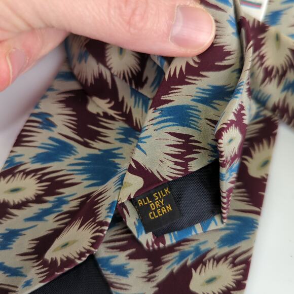 Vintage Woodward All Silk Tie Men's‎ Pattern Burgundy Maroon 100% - Picture 4 of 4